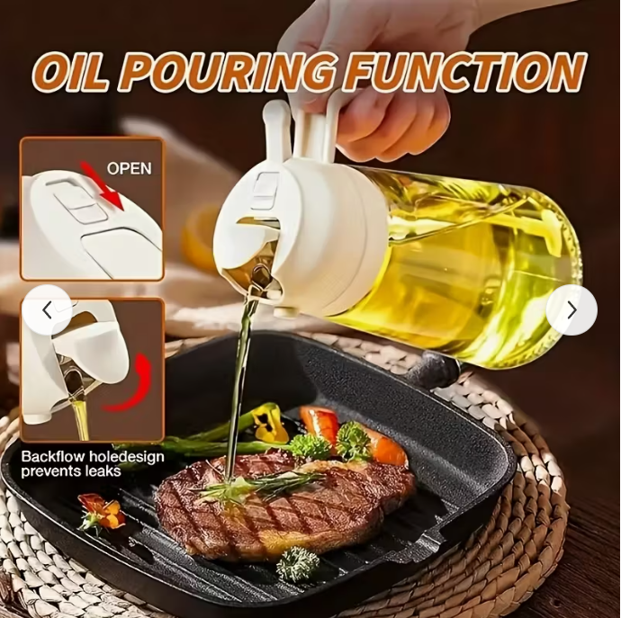 ✨ 2-in-1 Oil Dispenser & Sprayer – Precision Cooking Made Easy