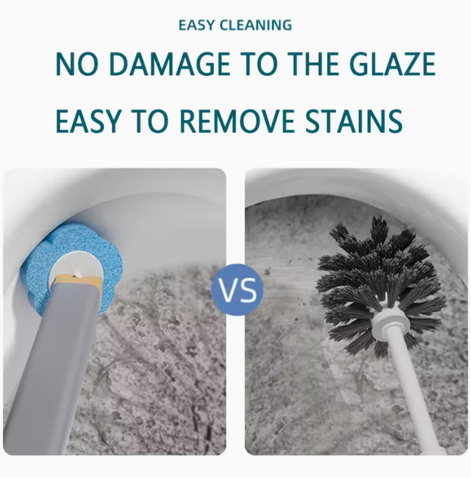 Disposable toilet brush with refills