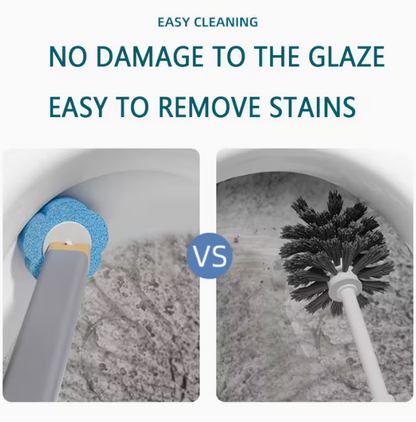 Disposable toilet brush with refills