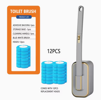 Disposable toilet brush with refills